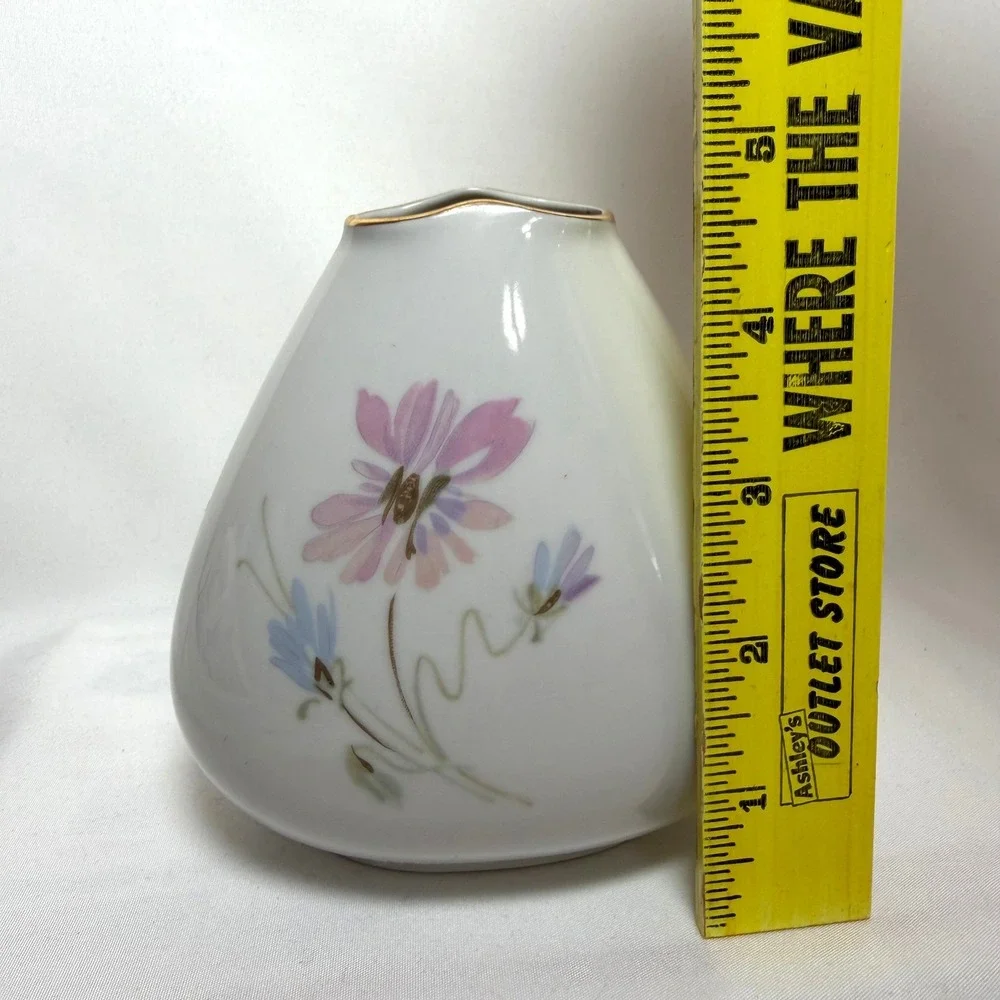 PMR Bavaria Jaeger & Co Golden Crown E&R Floral Porcelain Bud Vase Germany 1031